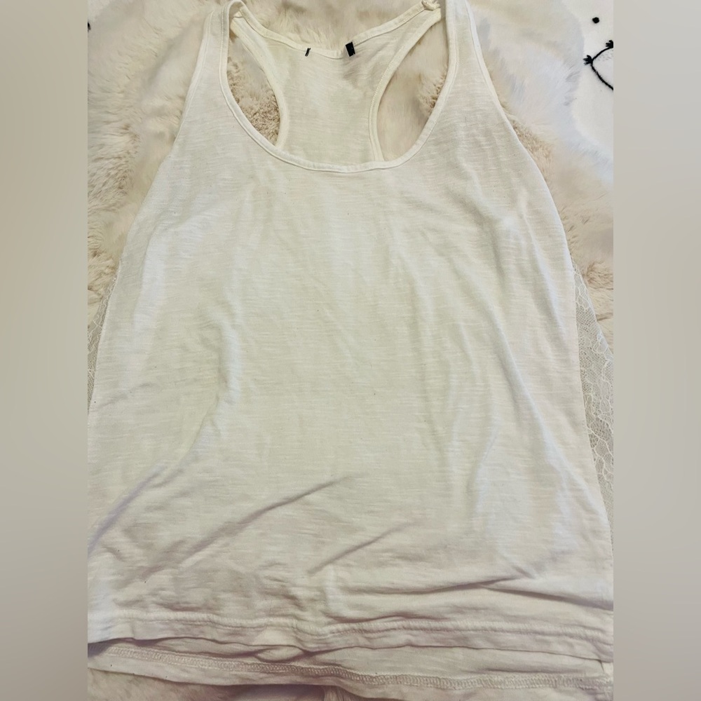 mystery women’s tank top size small white from goodwill washed